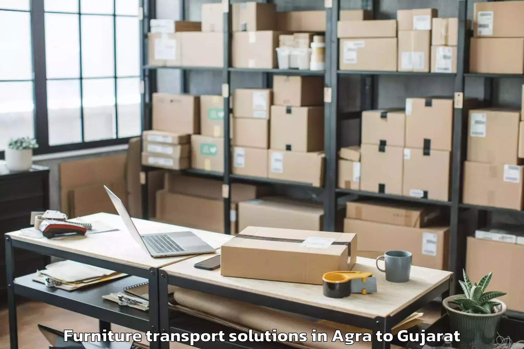 Book Agra to Thasra Furniture Transport Solutions Online